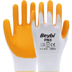 Beybi PN3 Polyester Örme Nitril Eldiven